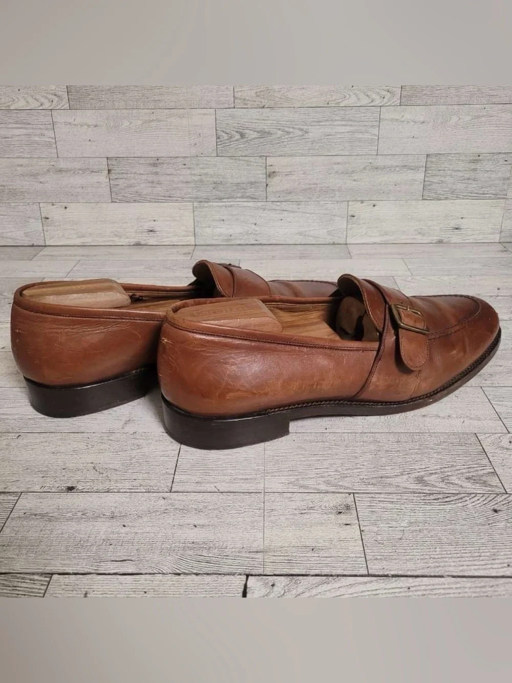 Men’s Polo Ralph Lauren Cognac Brown Leather Penny Loafers Shoes Size 10